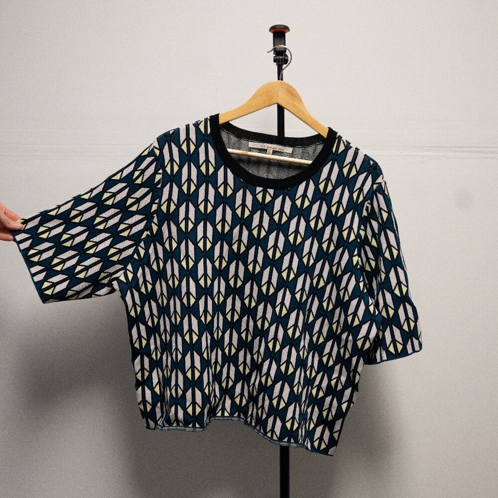 Rachel Roy Geometric Print Knit Top Size 3X